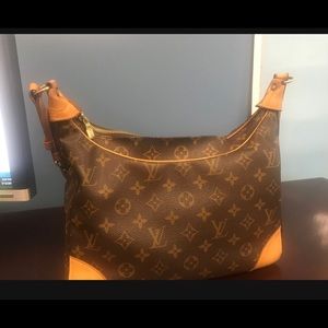 Louis Vouitton Boulogne 30 Monogram PM Brown Canvas Leather Bag